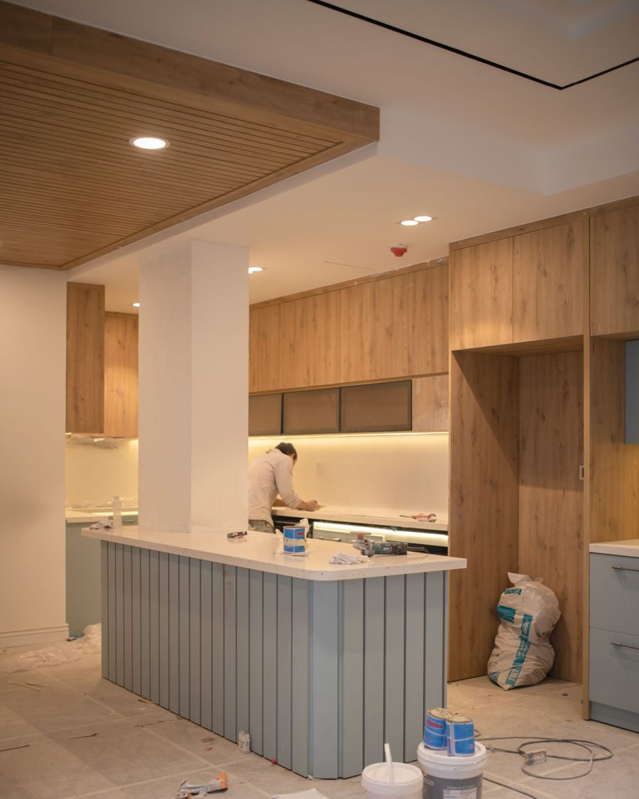 Illustrative photo: a kitchen mid-renovation