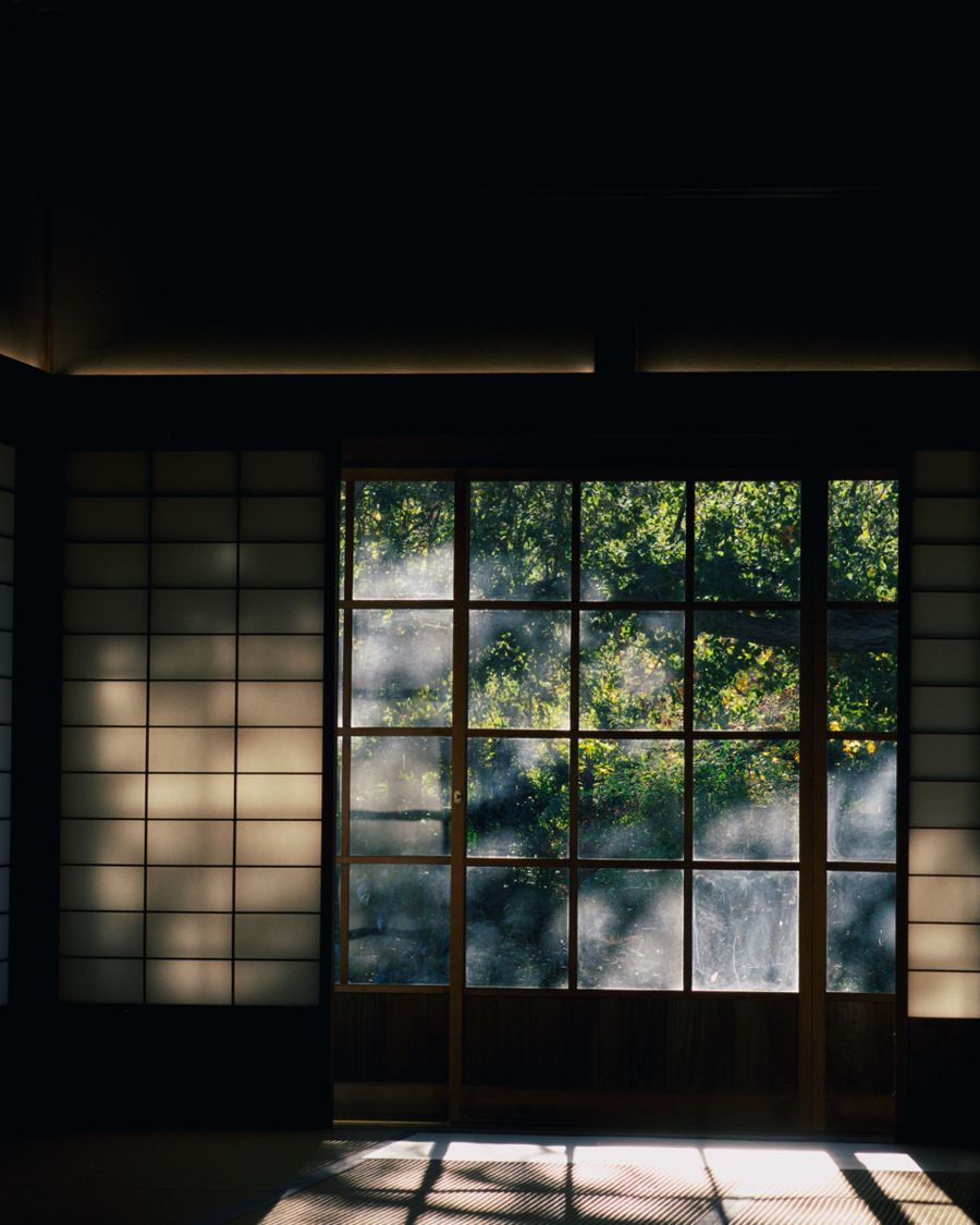 Illustrative photo: an open shoji screen onto a garden